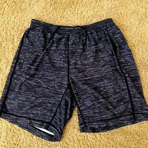 lululemon mens shorts large with drawstring grey and black
